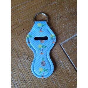 NEW Tropical Neoprene Chapstick Holder Key Chain and chapstick